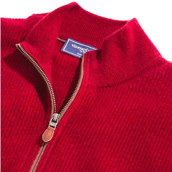 NWOT Vineyard Vines Cashmere Quarter-Zip - Picture 2 of 16